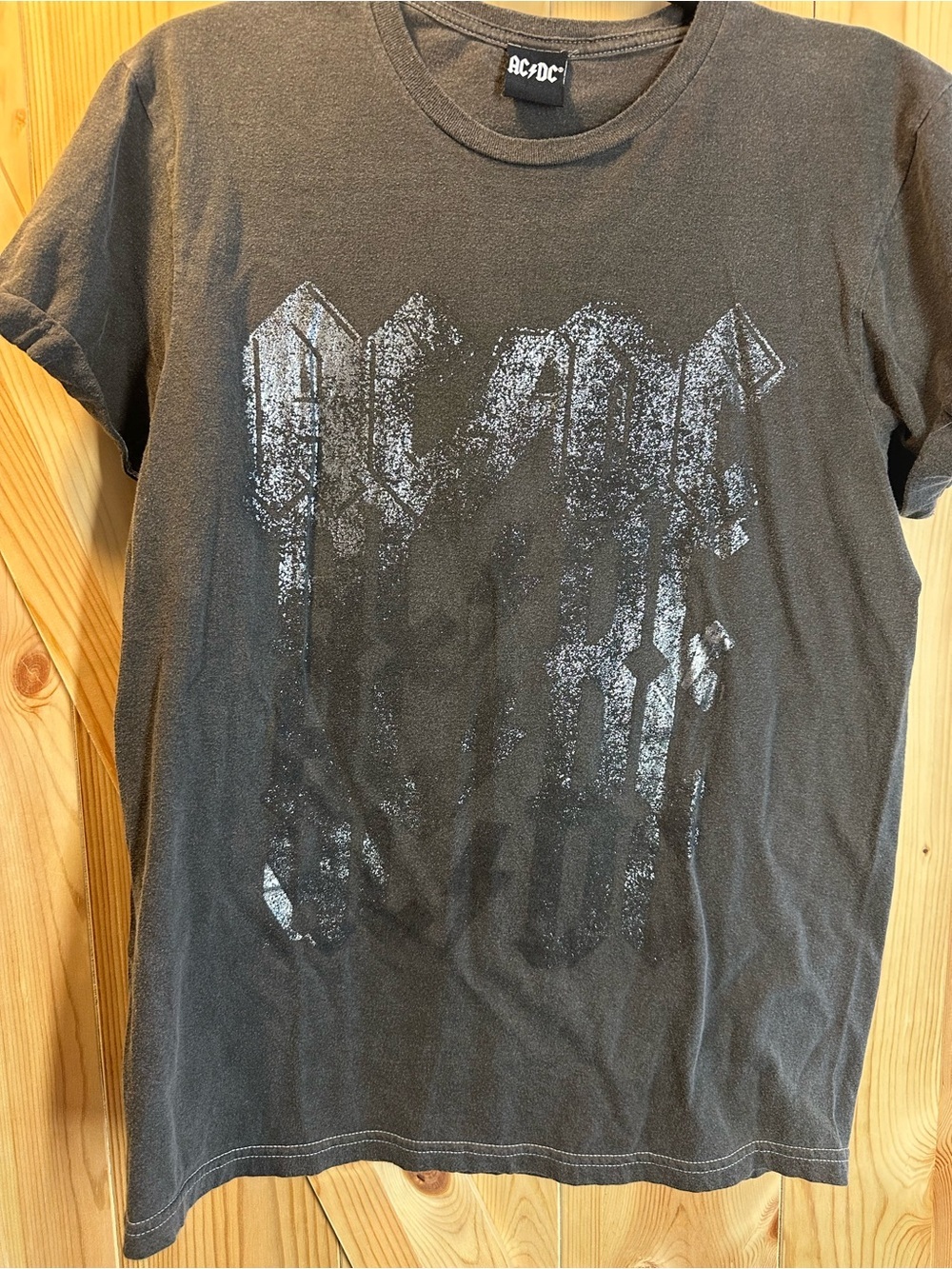 AC/DC Band Graphic T-Shirt Charcoal Grey